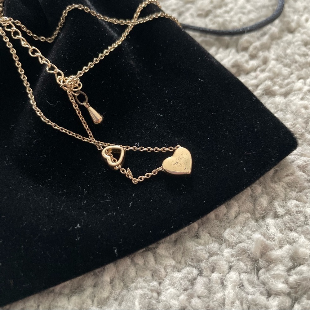 3/$25 Two Heart Gold Necklace - Picture 3 of 5